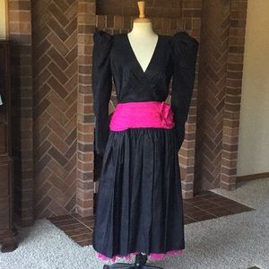 Vintage 80’s Tadashi evening gown puffed sleeves